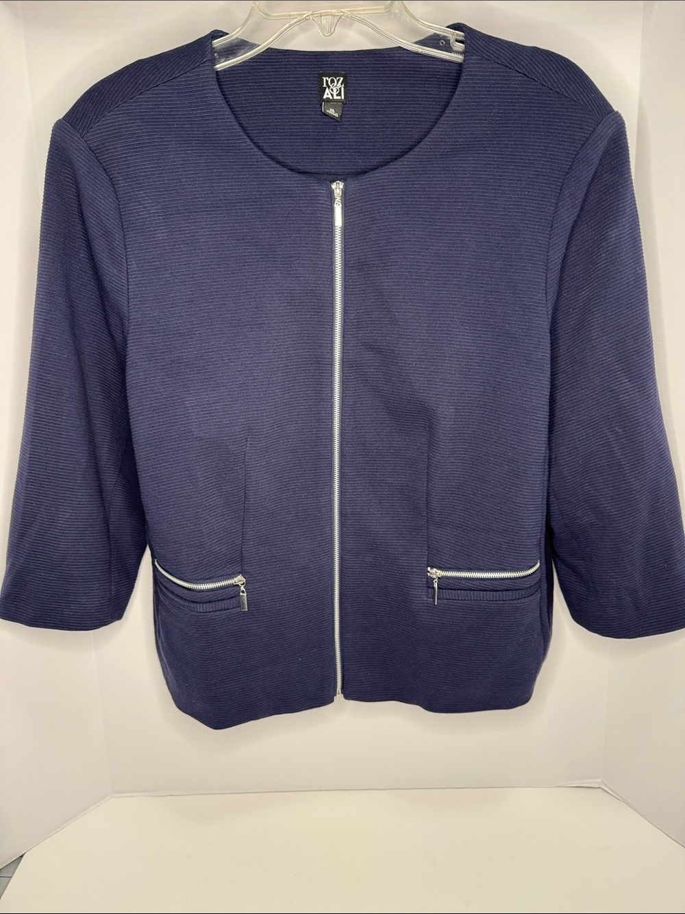 Career Zip-Front Navy Jacket - XL